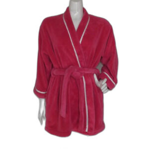 KATE SPADE Plush Robe, M, Bold Pink, Wrap Front, Sash Belt, Fuzzy, Washable